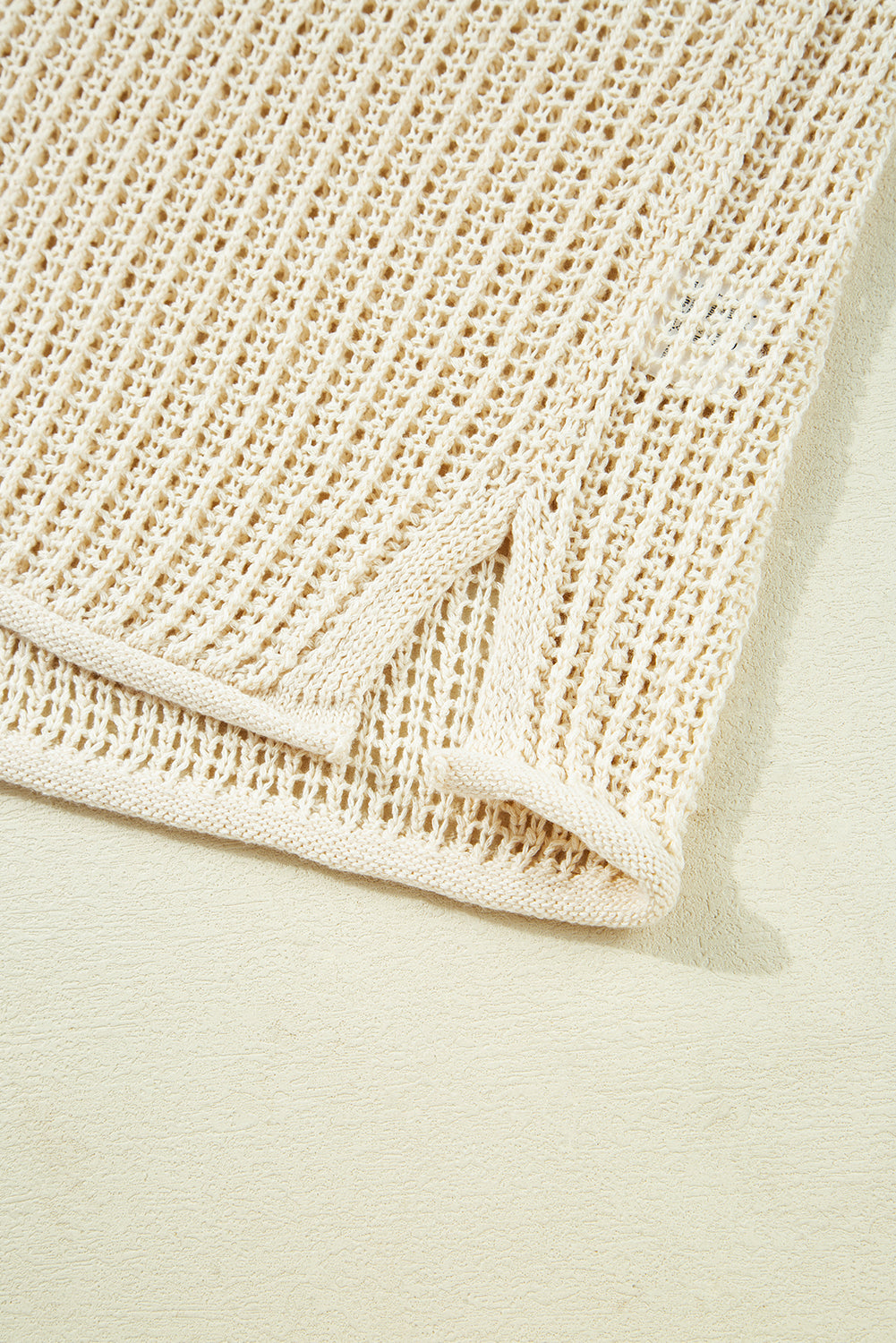 Parchment Hollow Out Knit Star Pattern Accent Plus Size Jumper