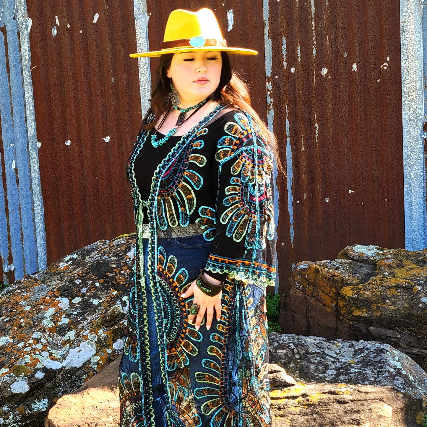 Natural Turquoise Leather Cord Necklace 250v