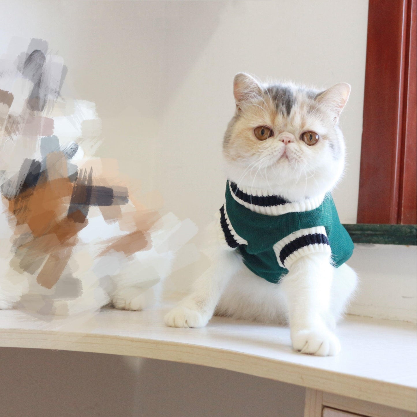 Fleece Knit Sleeveless Sweater for Cat