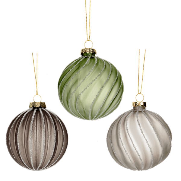 Textured Swirl Ball Ornaments - Specify color