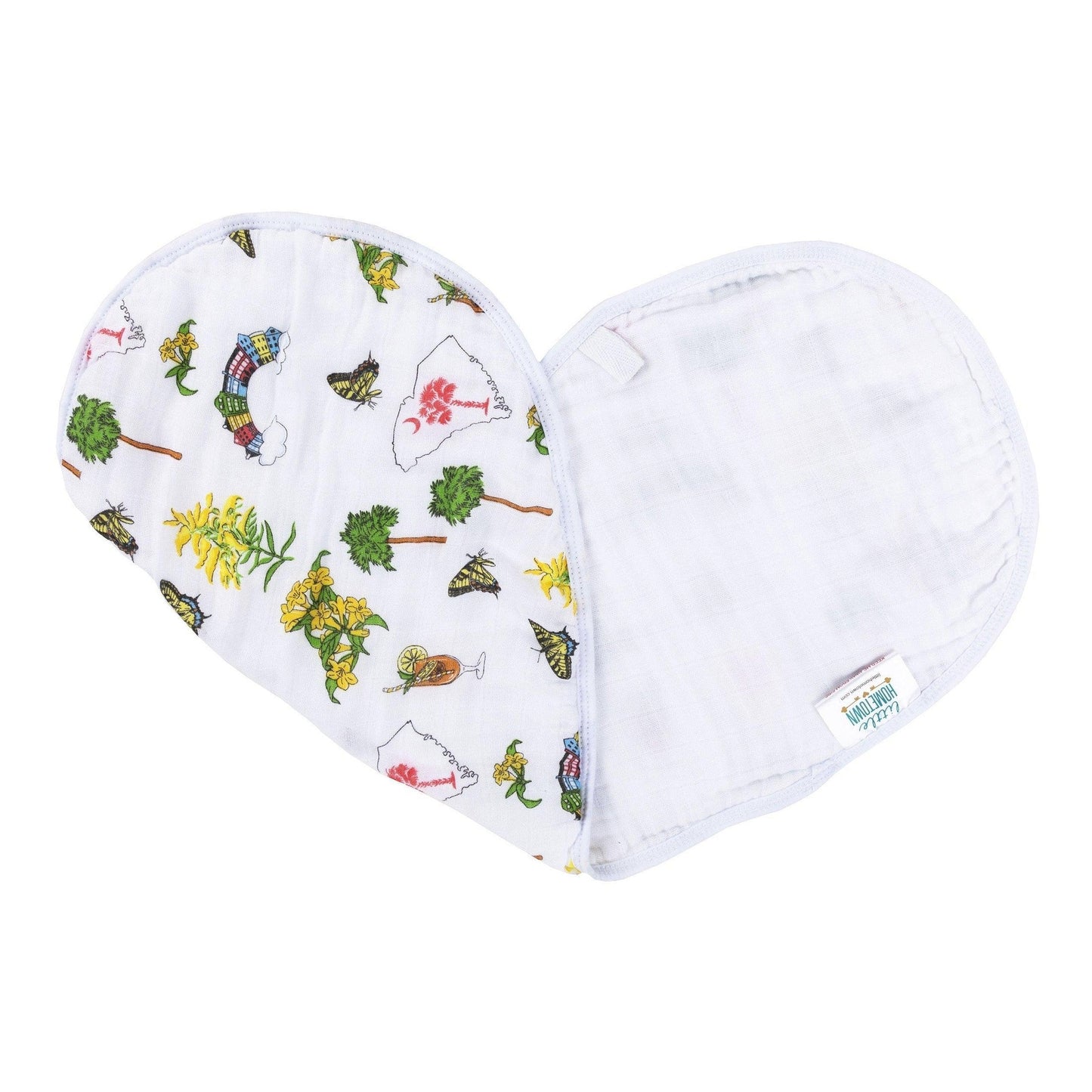 Gift Set: South Carolina Girl Baby Muslin Swaddle Blanket and Burp Cloth/Bib Combo Soft Breathable Bamboo Cotton