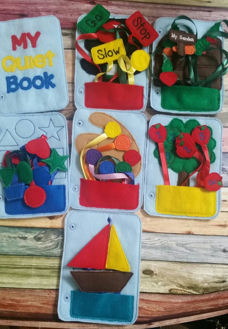 Toddler quiet book- quiet book pages - shapes - matching game - learn shapes - Build your own quiet book - busy book - activ