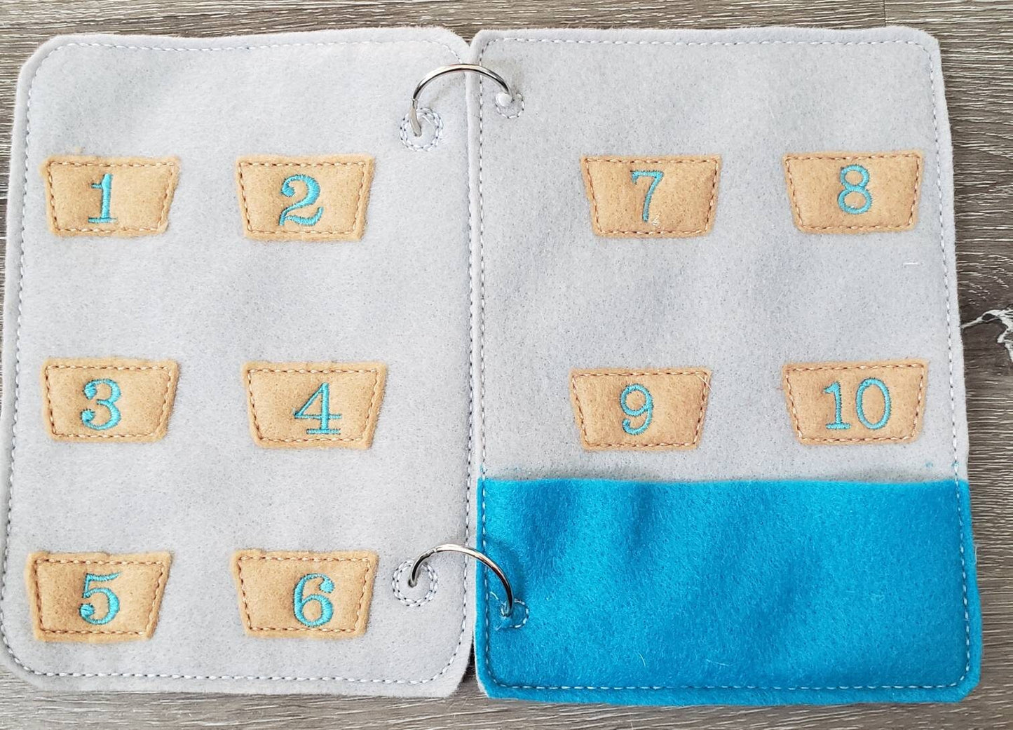 Learn to count - Toddler quiet book page - toddler busy book - counting from 1 -10 page - learning page - number page - busy book