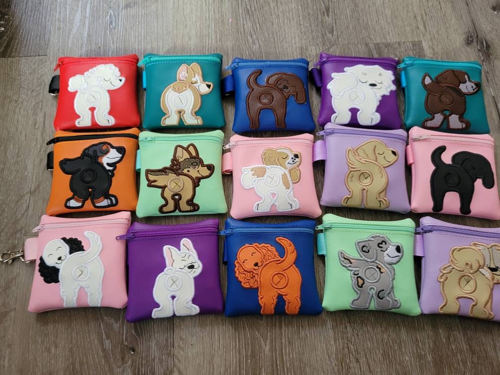 Bernese Mountain Dog Poop Bag Pouch - gift for dog lover - Zippered poop bag holder- Gift for Dog Walker - veterinarian - dog groomer