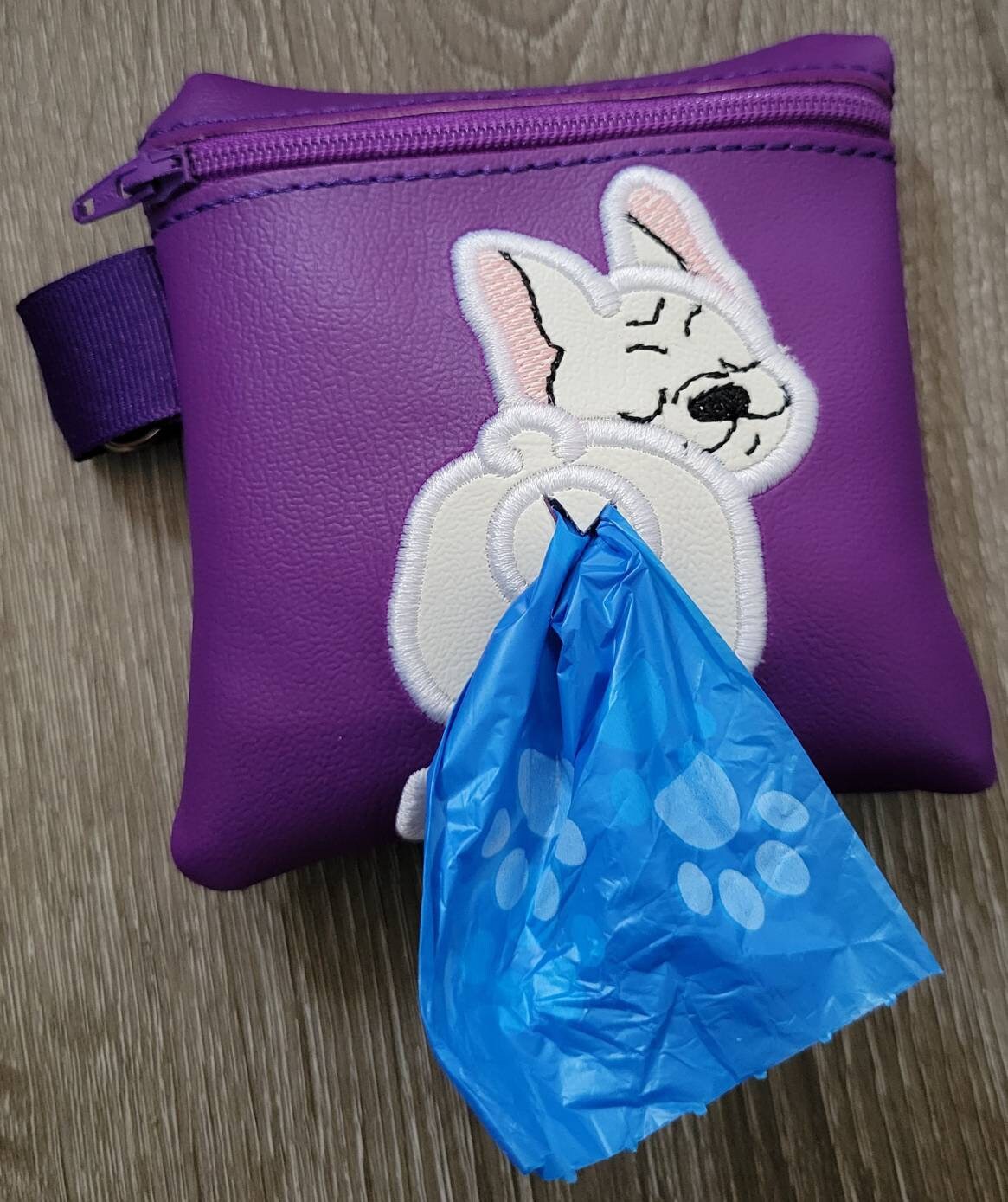 French Bulldog Poop Bag Pouch - gift for dog lover - Zippered poop bag holder- Gift for Dog Walker - veterinarian - dog groomer