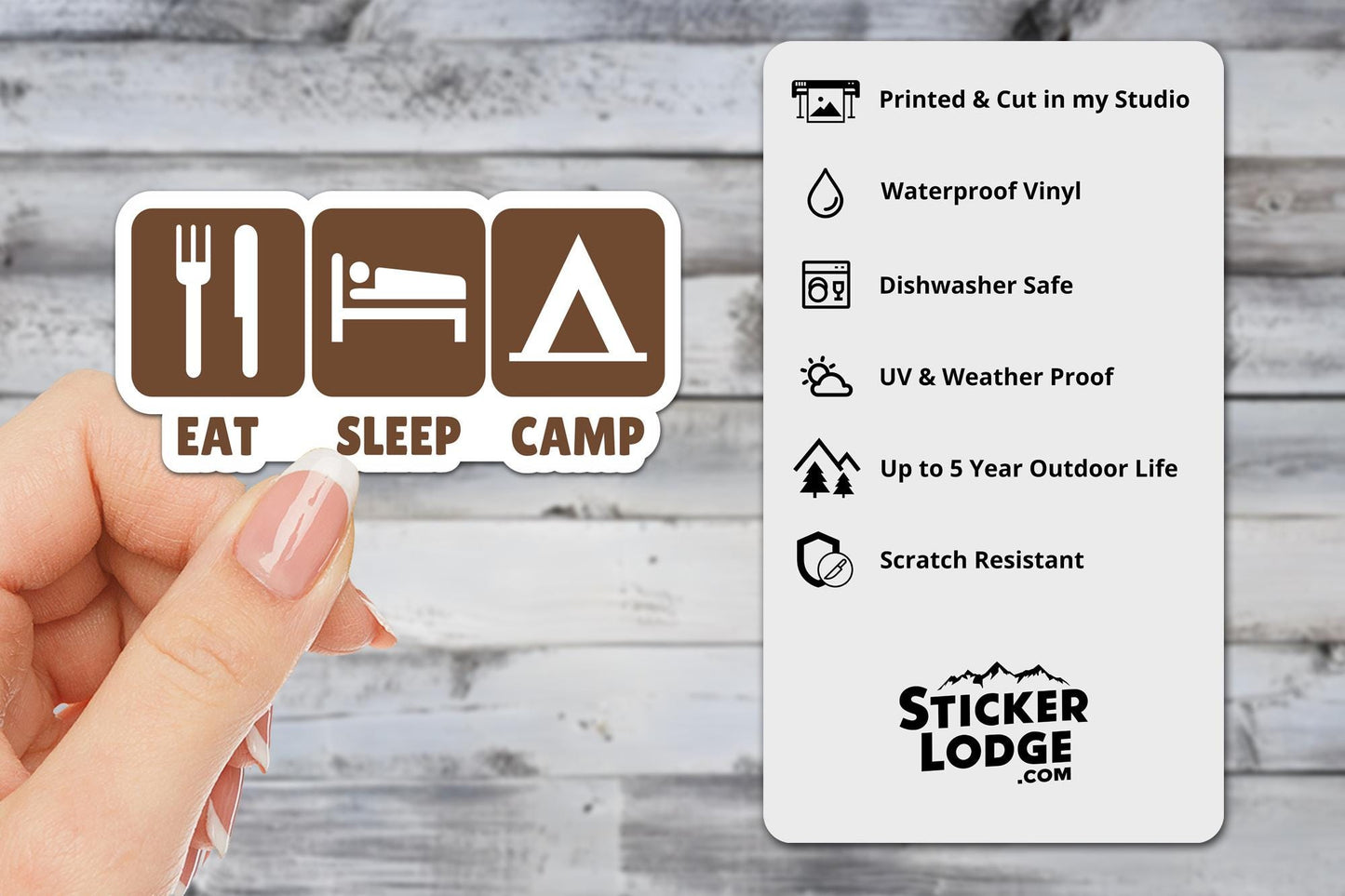 Eat Sleep Camp Vinyl Sticker