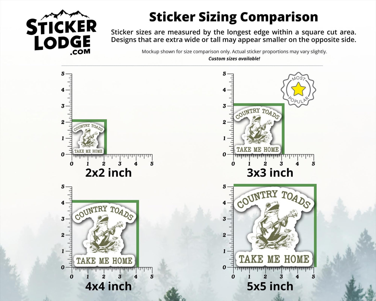 Country Toads Take Me Home Vinyl Sticker