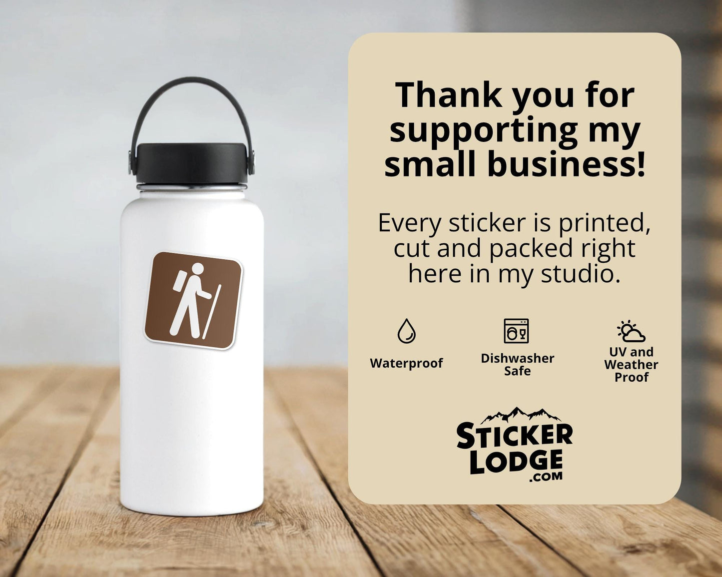 Hiking National Park Symbol Vinyl Sticker