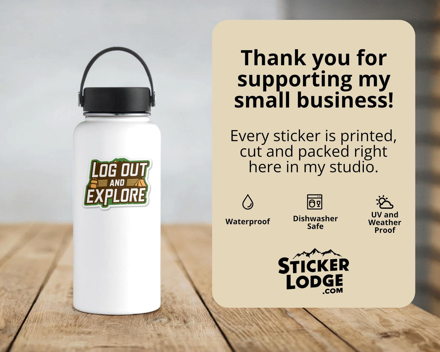 Log Out and Explore Vinyl Sticker