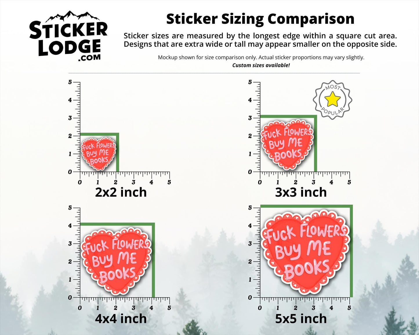 Fuck Flowers Buy Me Books Vinyl Sticker