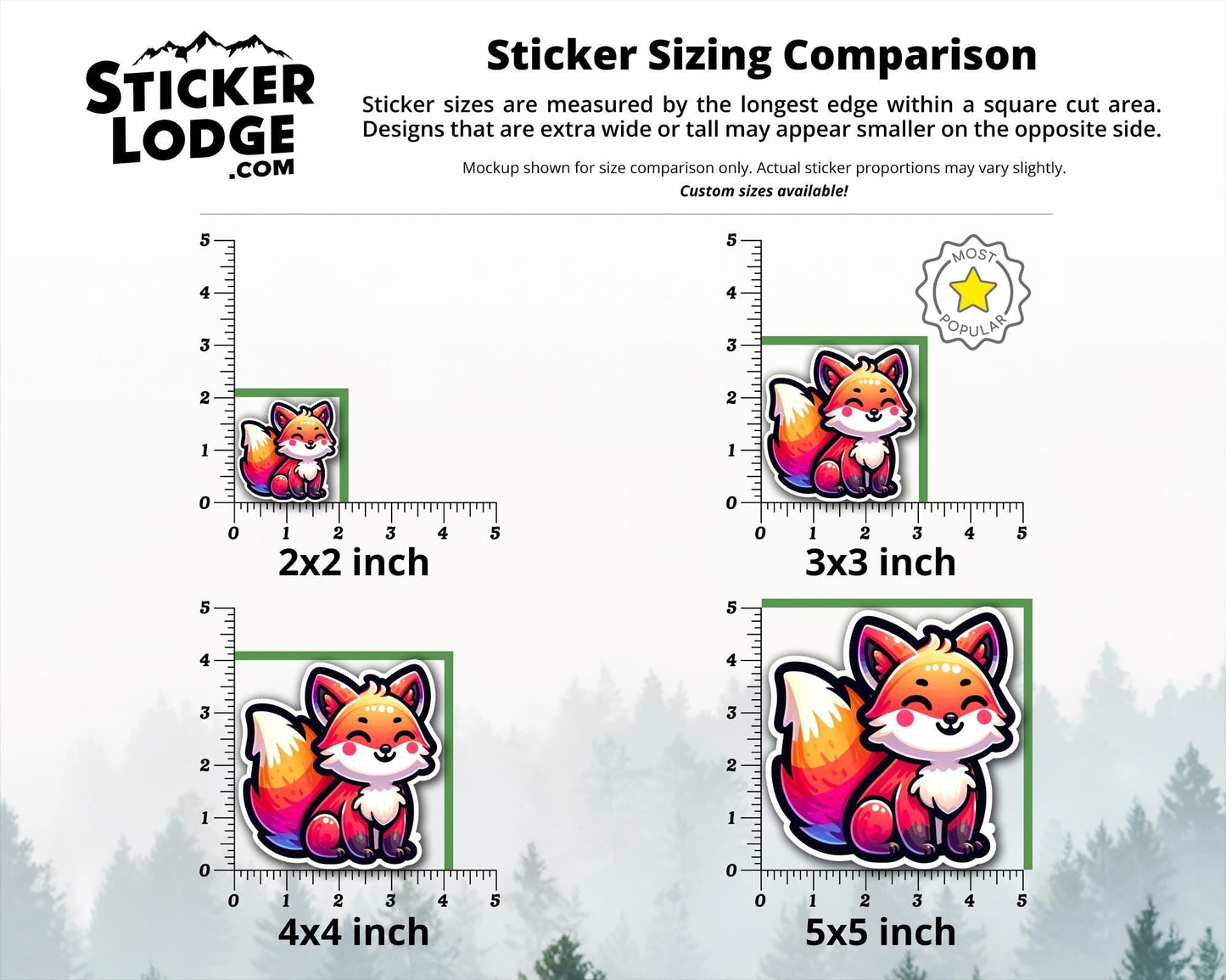 Happy Cute Kawaii Fox Vinyl Sticker
