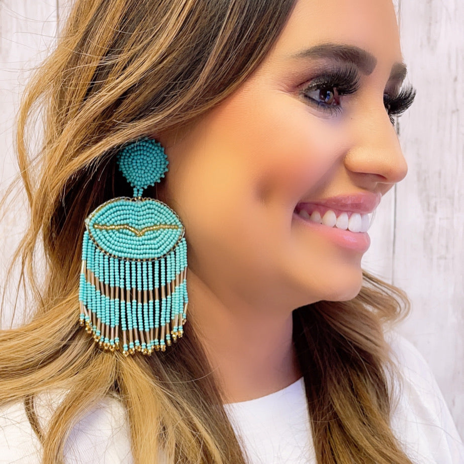 Lip Tassel Turquoise
