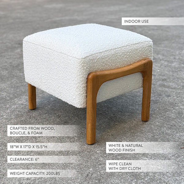 Blanc Chic Boucle Ottoman