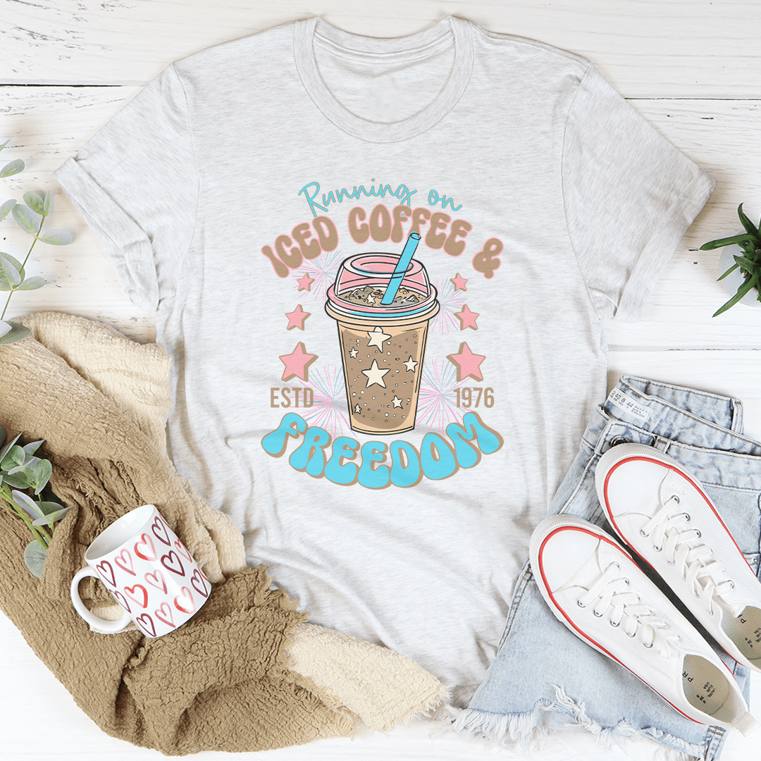 Running On Iced Coffee And Freedom Estd 1976 Tee