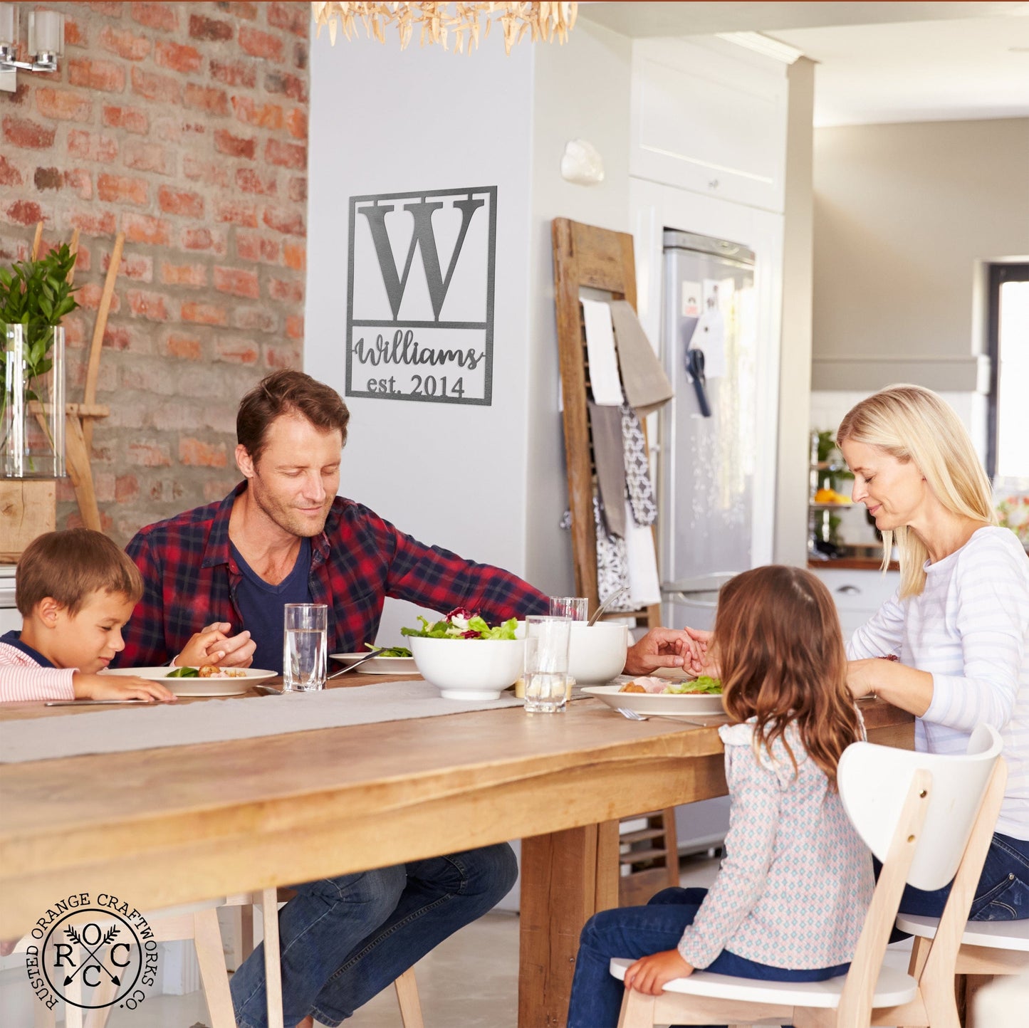 Weston Name and Date Monogram - 2 Sizes - Custom Metal Rectangle Monogram with Name and Date Sign