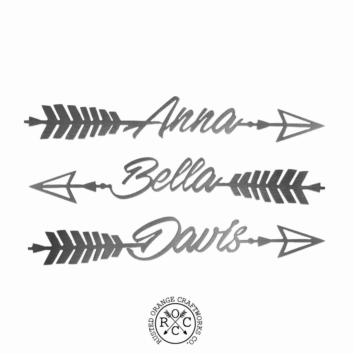 Somerset Arrow - Personalized Metal Name Sign for Wall Decor