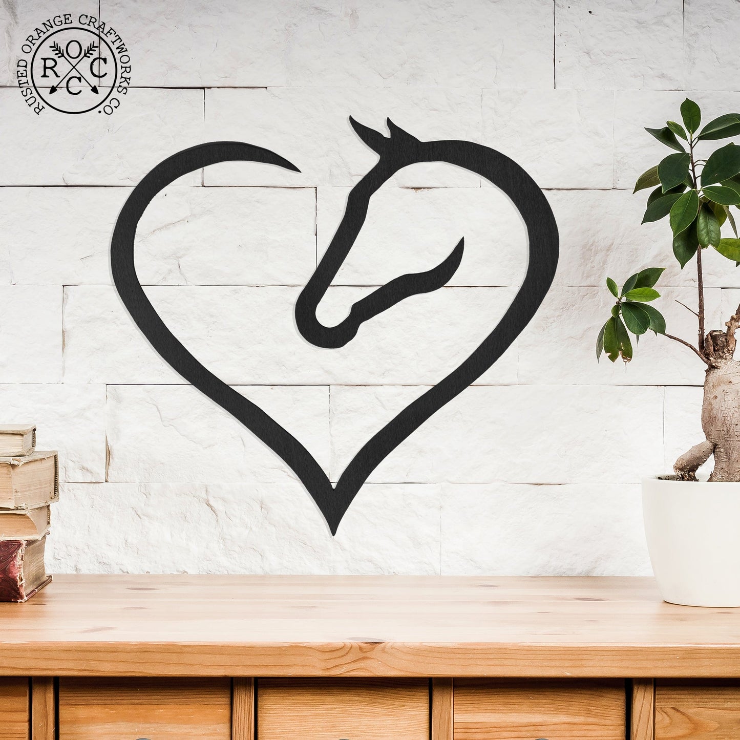 Horse Heart Silhouette - 4 Sizes - Cowgirl Room Horse Wall Decor