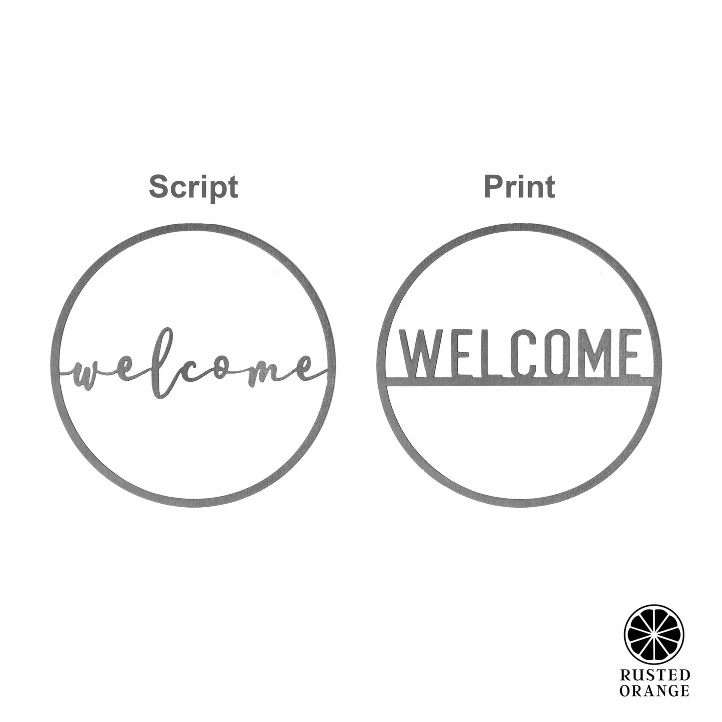 Minimalist Custom Circle 2 Styles - Script Personalized Metal for Home Decor
