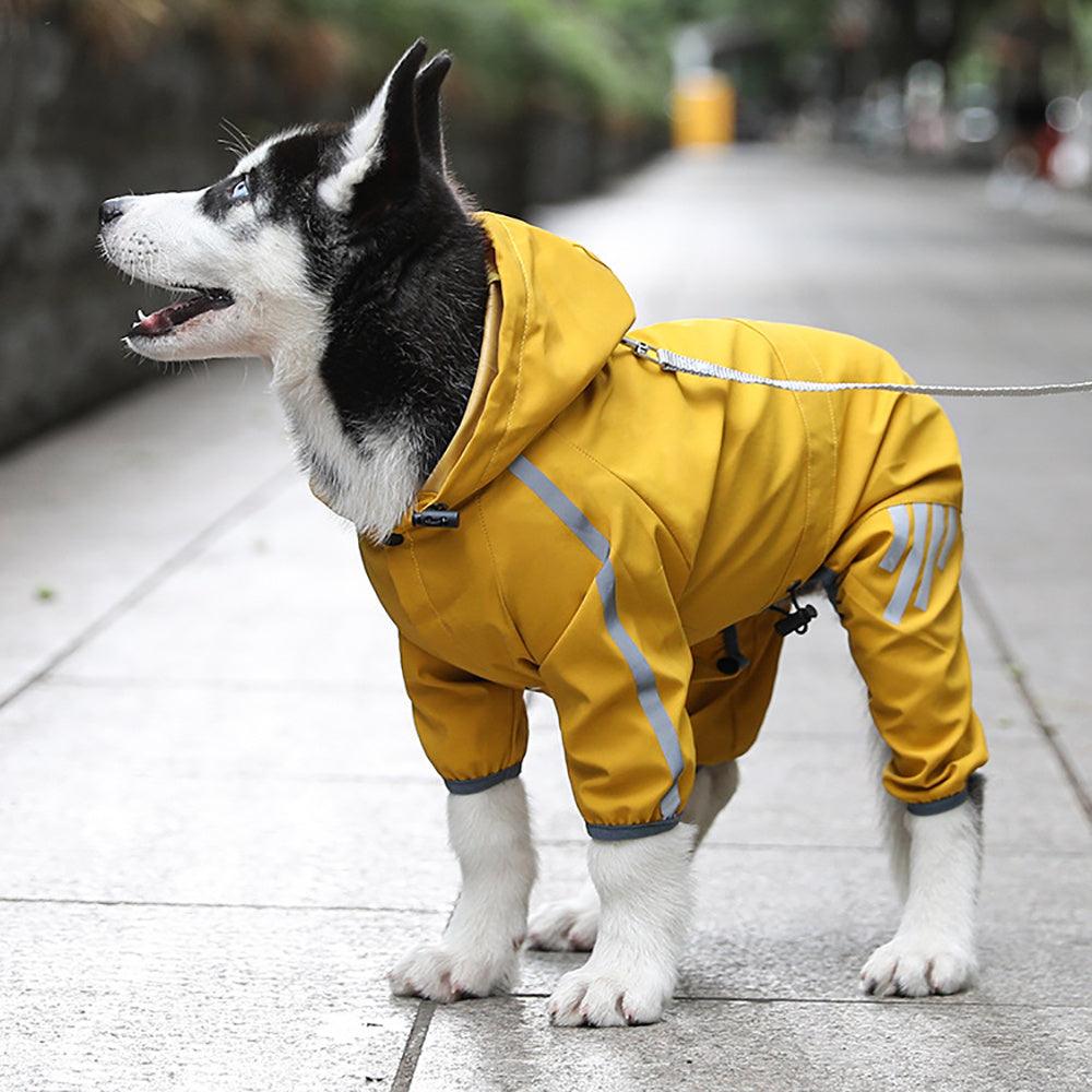 Reflective Hooded Dog Raincoat