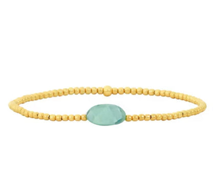 Gold Beaded Crystal Waterproof Non-Tarnish Bracelets