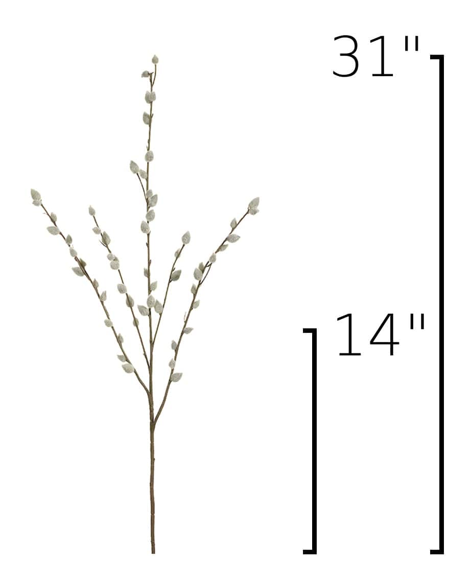 31" Faux Pussy Willow Stem