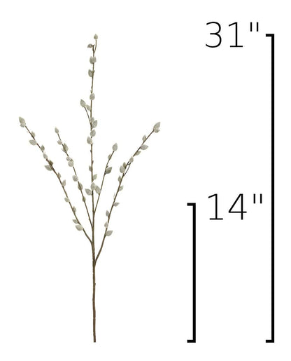 31" Faux Pussy Willow Stem