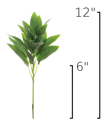 12" Faux Green Sage Pick Stem