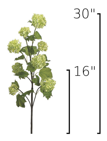30" Faux Green Snowball Hydrangea Stem