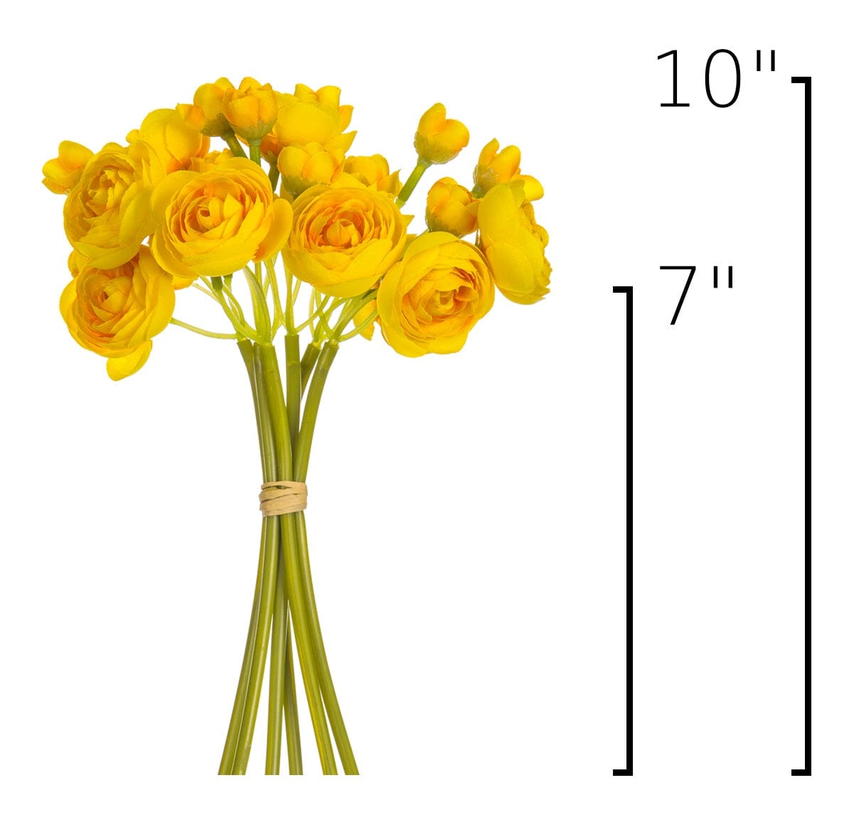 10" Faux Yellow Ranunculus Stem Bundle