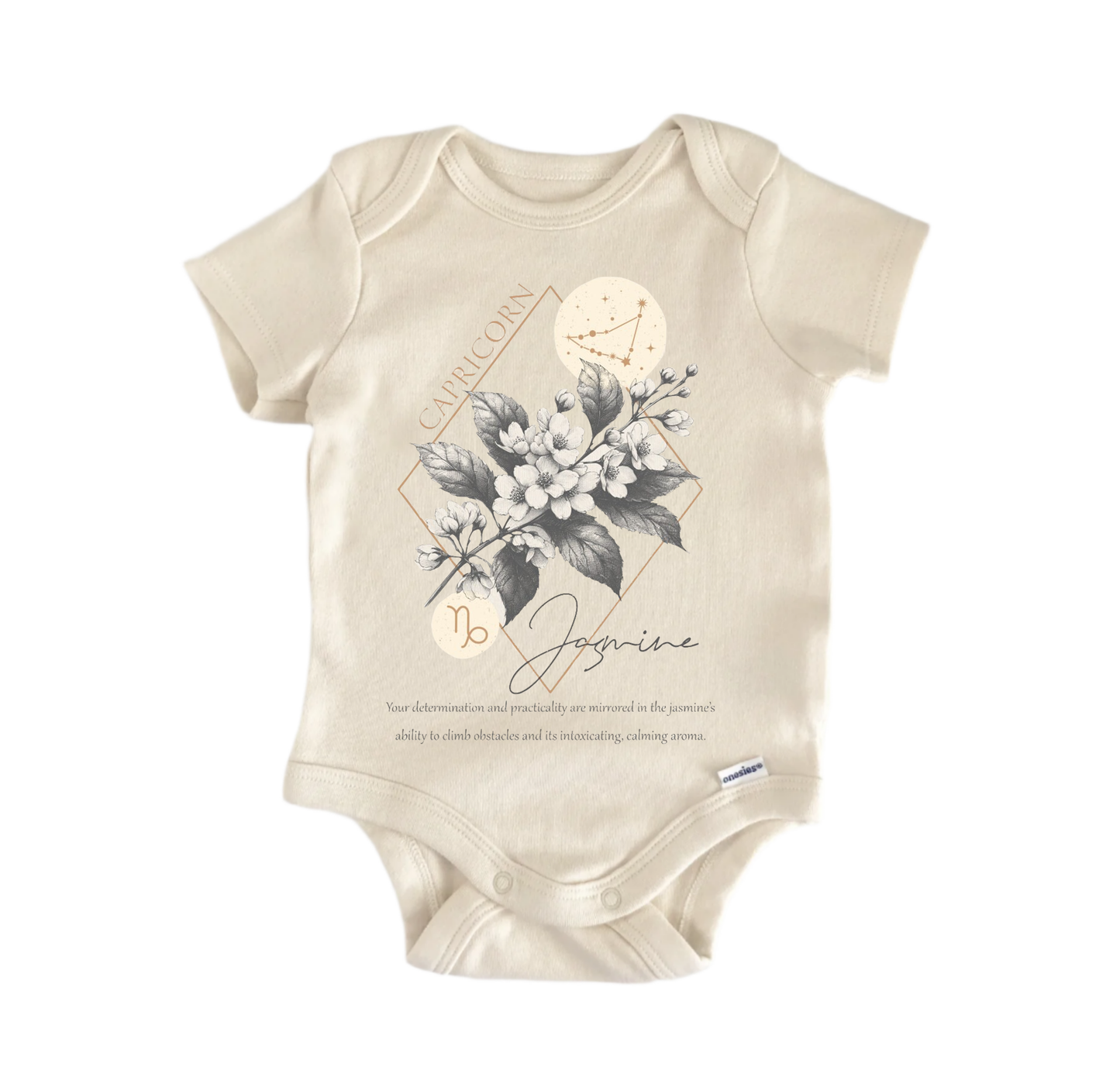 Capricorn Floral Newborn Baby Onesie® Bodysuit