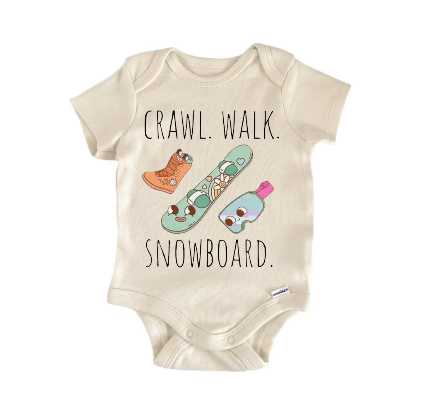 Snowboard Boho Retro Newborn Baby Onesie® Bodysuit