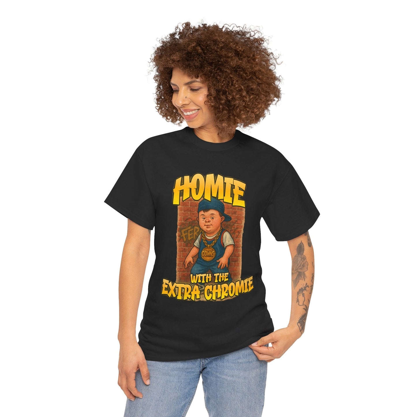 Homie with the Extra Chromie Shirt – Fun Supportive Tee for Down Syndrome Awareness – Gildan 5000