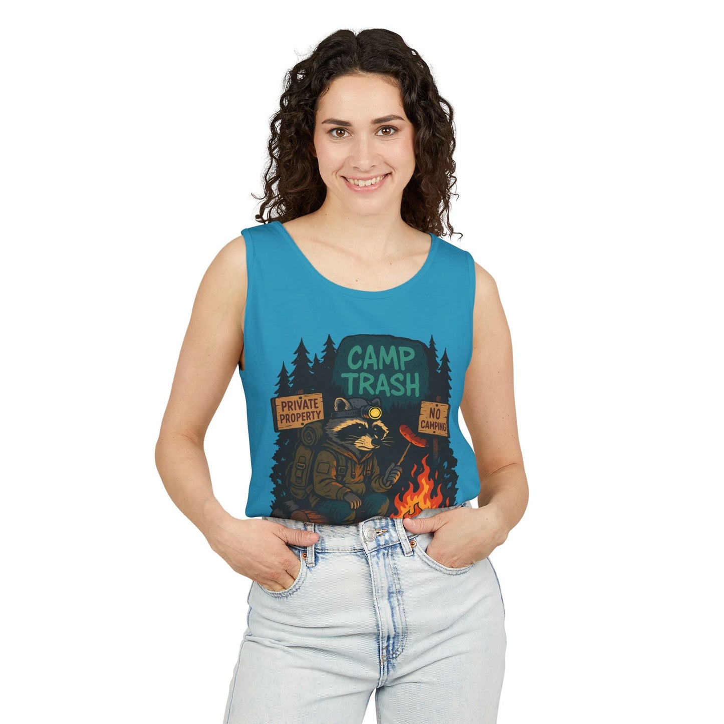 Camp Trash Raccoon Tank Top – Feral & Off-Grid Summer Shirt by Trash Cult