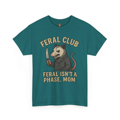 Feral Club Tee - Unisex Heavy Cotton Shirt, Funny Graphic T-Shirt, Gift for Mom, Casual Wear, Easygoing Lifestyle