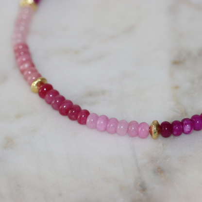 Elizabeth Gemstone Necklace and Bracelet Set - 4 Color Options - Stainless Steel