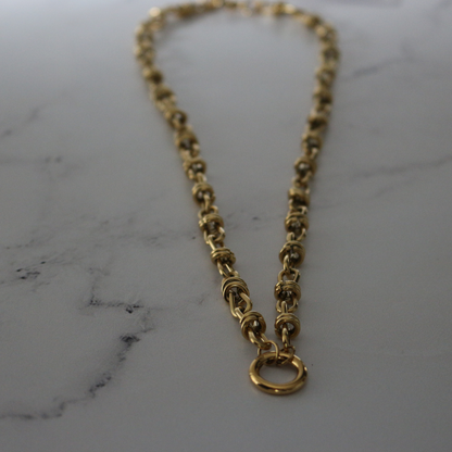Bramble Chain – Waterproof 14k PVD Gold Necklace with Charm Ring