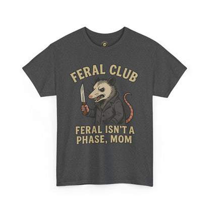 Feral Club Tee - Unisex Heavy Cotton Shirt, Funny Graphic T-Shirt, Gift for Mom, Casual Wear, Easygoing Lifestyle