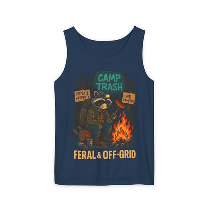 Camp Trash Raccoon Tank Top – Feral & Off-Grid Summer Shirt by Trash Cult