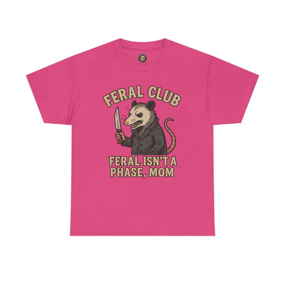 Feral Club Tee - Unisex Heavy Cotton Shirt, Funny Graphic T-Shirt, Gift for Mom, Casual Wear, Easygoing Lifestyle