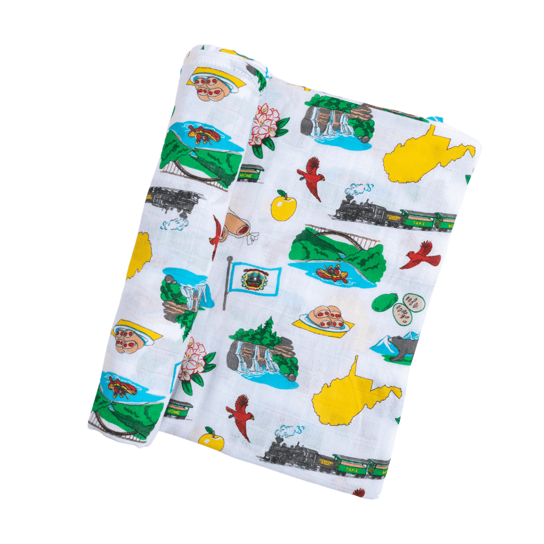 West Virginia Baby Muslin Swaddle Blanket