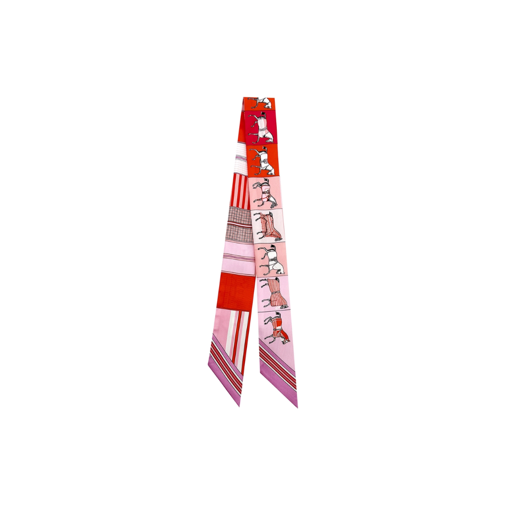 Scarf Necklace ~ Pink Horse Pattern
