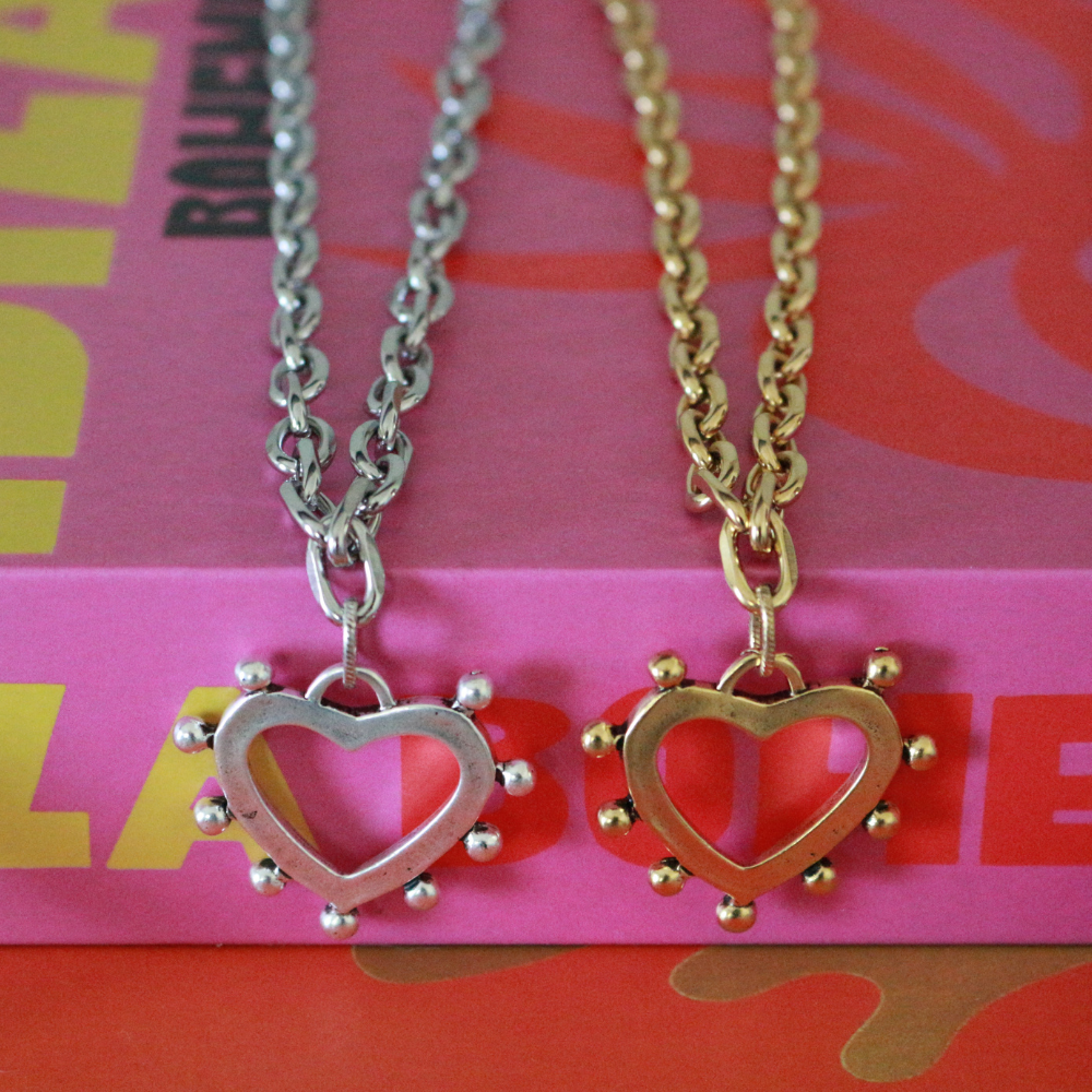 Dotted Heart Link Necklace ~ Deep South Originals