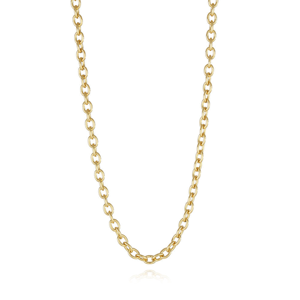 Charm Bar Necklaces - 18”, 24” 28” Cable Link 18k Gold Plated