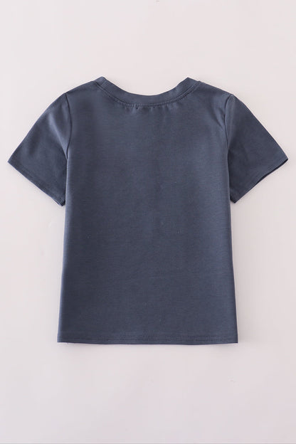 Blue embroidery top