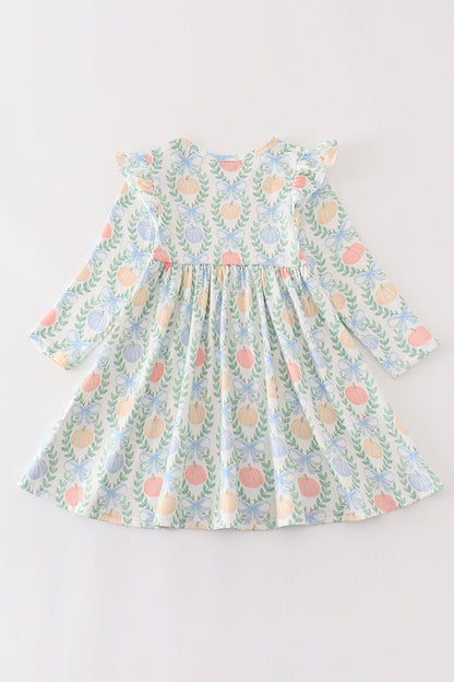 Pink pumpkin print dress