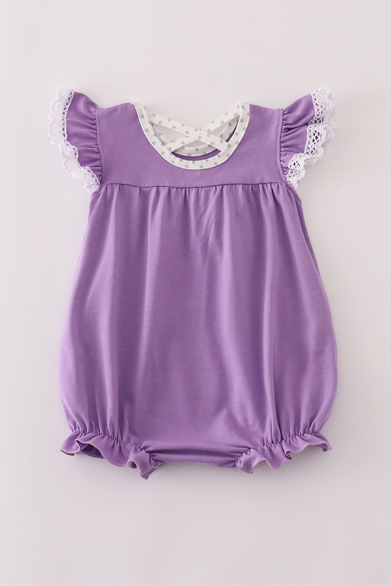Purple spider embroidery ruffle bubble