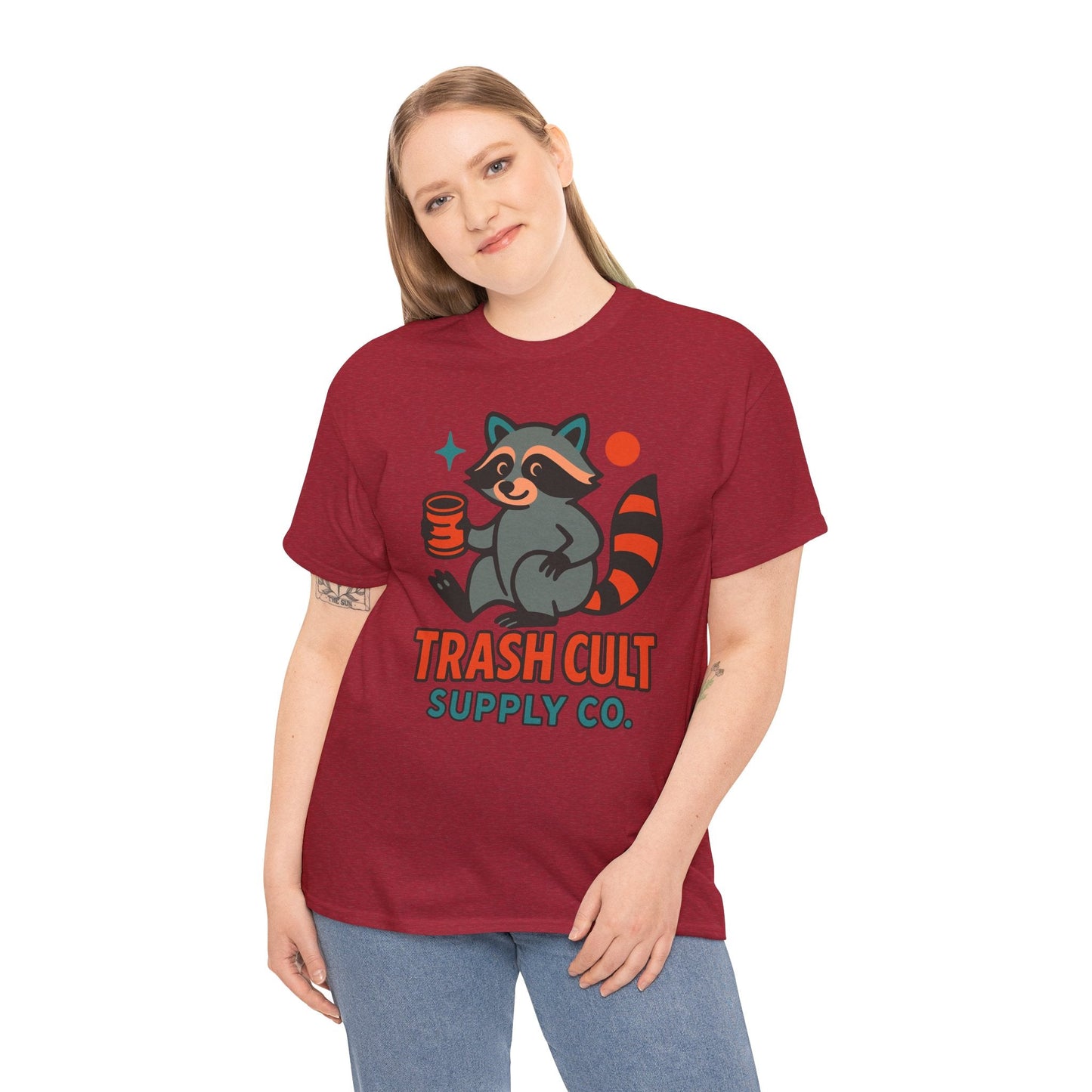 Trash Cult Supply Co. Unisex Heavy Cotton Tee, Eco-Friendly Tee, Gift for Raccoon Lovers, Cute Graphic T-Shirt, Trendy Streetwear, [...]