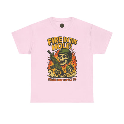 Fire in the Hole! Skeleton Soldier T-Shirt – Trash Cult Supply Co. | Gildan 5000 Combat Graphic Tee