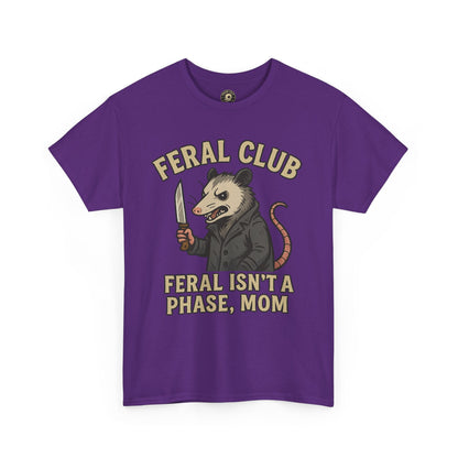 Feral Club Tee - Unisex Heavy Cotton Shirt, Funny Graphic T-Shirt, Gift for Mom, Casual Wear, Easygoing Lifestyle