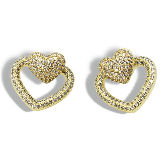 Open Heart Gold Stud